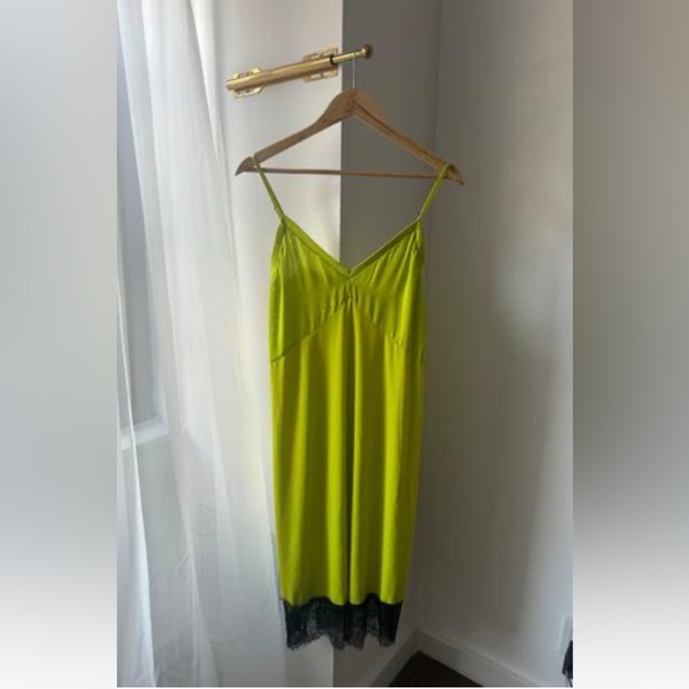 Zara Lime Green Slip Midi Dress